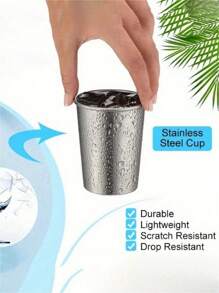 2/4/5/6/8/10/12/15/20/22/25pcs 304 Stainless Steel Pint Cups - 8.79oz/10.15oz Multipurpose Metal Drinking Glasses, Unbreakable, Stackable, Hand Wash Only, Material For Home & Travel Use