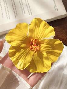 FURDANXINYI 1/6件装夏威夷花朵发夹，女士芙蓉花和莲花发夹，时尚人造花发夹，夏季假日海滩派对发饰，波西米亚风布艺发夹套装，优雅女士发夹，夏季女士发饰，送给女孩的绝佳礼物，情人节超值套装，发爪，发夹，发卡，发夹，头饰，发卡 - 彩色 - 查看 21