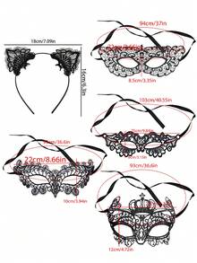 D EXCEED 2Pcs Cat Women Mask And Necklace Set Halloween Sexy Cat Costume Party Cosplay Punk Accessories Gift - Black - View 6