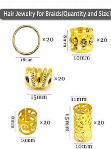 100 chiếc phụ kiện tóc thắt nút Celtic kiểu Viking - Hạt hợp kim kẽm mạ vàng cổ điển, trang trí bằng họa tiết hoa và hình học, hoàn hảo cho việc tết tóc và tạo kiểu tóc DIY, phụ kiện tóc cổ điển dành cho phụ nữ, trang trí tóc | Thiết kế hạt trang nhã | Ánh kim loại, tuyệt vời cho Halloween - Vàng - Xem 7