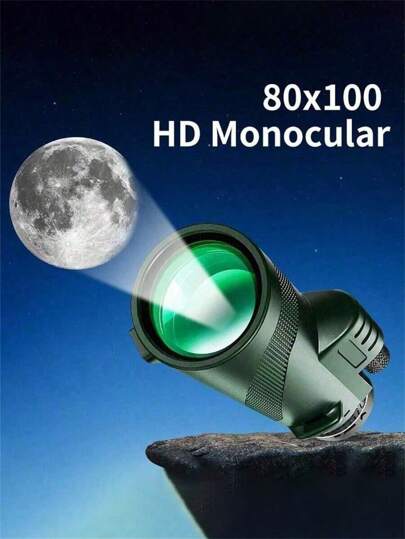 Ein leistungsstarkes 80x100 Hochleistungs-Zoom-Monokular-Teleskop und tragbares Fernglas-Teleskop, das einfach mitzunehmen ist und sich für Outdoor-Enthusiasten und Entdecker eignet. Es ist ein unverzichtbares Handgerät für die Vogelbeobachtung und Wildtierbeobachtung sowie für Essen, Camping, Überwachung und Reisen (Stile werden zufällig versendet).