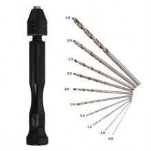 50 piezas Juego de taladro de mano de precisión micro 0.3-3.0mm Brocas helicoidales mini de aleación de aluminio con tornillo de banco para reparación de relojes, joyería, artesanía, manualidades de madera, modelismo de plástico y resina. Kit de herramientas de perforación manual industrial de aleación, regalos navideños útiles para hombres