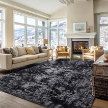Grauer teppich wohnzimmer, superweicher und flauschiger moderner teppich schlafzimmer, ochfloriger Wohnzimmerteppich, großer Teppich zur deko wohnzimmer, plüschiger Innenteppich für die moderne Wohnraumdekoration.