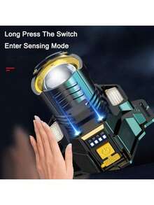 Sensor Headlamp LED Head Flashlight Powerful COB Headlight Head Torch Built-In Battery USB Rechargeable Fishing Camping Lantern - Black - View 4