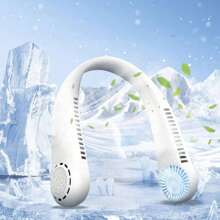 Neck Hanging USB Rechargeable Bladeless Fan, Portable Mini Personal Fan With Display