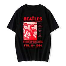 Beatles Singers T-Shirt Unisex Men Women 100% Cotton Premium Streetwear Top New Release Immediate Shipping Various Colors!! Plus Size - 黑色 - 查看 2