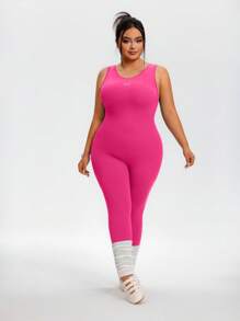 TCVC 大码女式无缝时尚露背 V 型背连体裤，透气舒适深 V 露背紧身衣，高弹力紧身收腹修身连体裤，针织面料亲肤吸湿排汗，欧美街头风格，适合户外散步、购物、旅行、办公室，用途广泛 - 粉色 - 查看 8