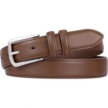 Multicolored Leather Waist Belt With Pin Buckle For Jeans - 咖啡 - 查看 6
