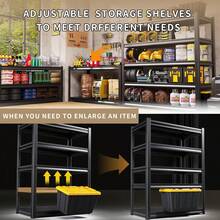 72" H Garage Shelving Heavy Duty 5-Tier Storage Shelves, 2500 Lbs Adjustable Metal Shelving Unit, Utility Storage Rack Shelf For Garage, Basement, Pantry, Black (72 "H X 36" W X 16" D)