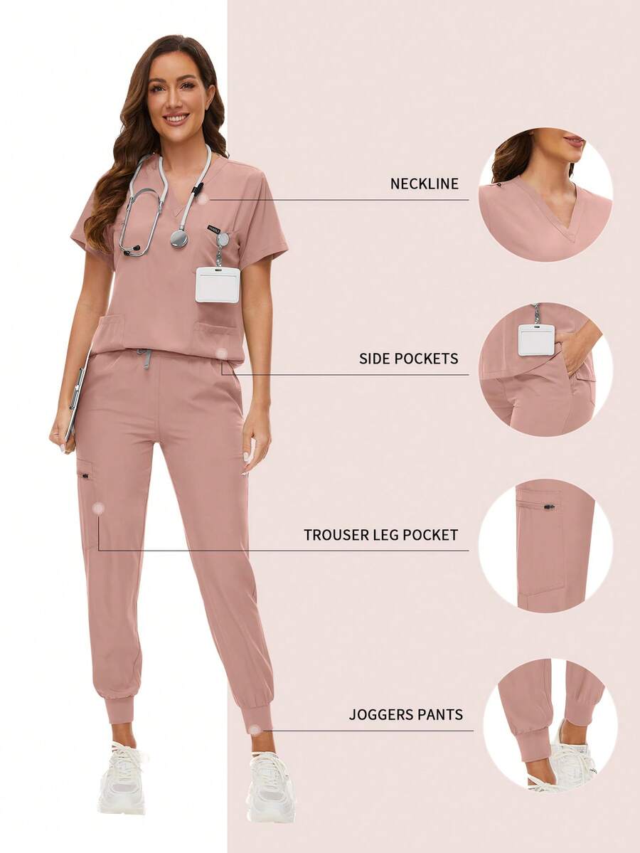 Surgical Uniforms Woman Scrub Set Nurse Beauty Salon Workwear Clinical Scrubs Top Pants Sets Spa Doctor Nursing Clinical Suit
