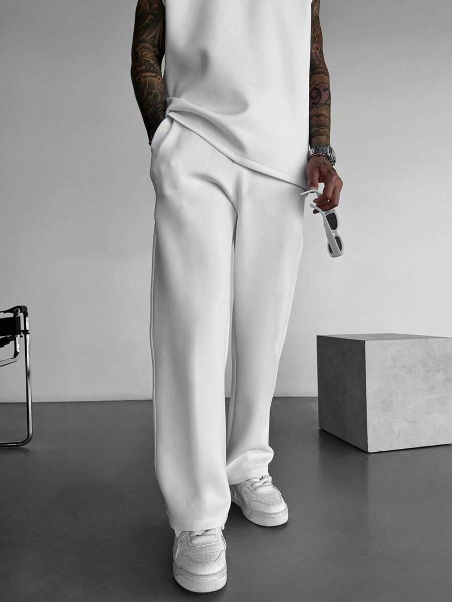 بنطلون رجالي واسع الساق متعدد الاستخدامات بطراز العملة القديمة، خريف