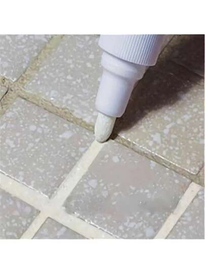 1pc White Waterproof Quick-Drying Tile Grout Pen, Comes With Replacement Nibs, Wall Grouting Pen, Mold-Proof Decorative Pen For Tiles, Floors, Bathroom, Tile Repair Tool, Home Decor Grout Pen, Tile Pen, Grout Pen, Cement Jointing Decorative Pen, Home Decor Christmas New Year Holiday Decorative Pen, Mural Painting Pen