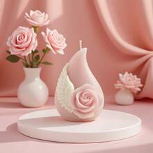 1 pieza Molde de silicona con forma de alas de rosa para vela con aroma a rosa, decoración y regalo creativo para el Día de San Valentín