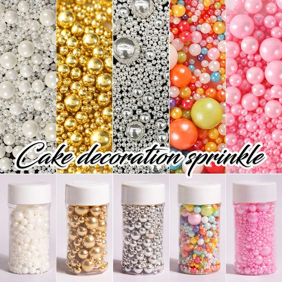 85g/3oz, Surtido de colores, Decoraciones comestibles de azúcar perlado para hornear, decorar pasteles y cupcakes, para bodas, fiestas, Navidad, Halloween/Dulce o truco sin caramelos - Multicolor - Ver 1