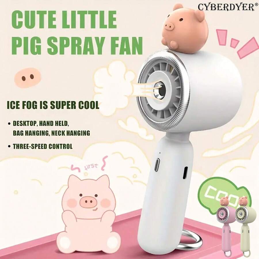 Uroczy, przenośny wentylator turbo, akumulatorowy, ręczny wentylator z 3 prędkościami, osobisty, ręczny wentylator turbo, USB-C, smycz w zestawie, miniaturowe wentylatory kieszonkowe dla kobiet, mężczyzn, do makijażu, podróży, biura, do użytku na zewnątrz