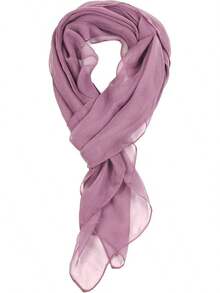 2025PANTONIGHT Long Chiffon Sheer Scarf For Womens - 070 Plain Purple - View 12