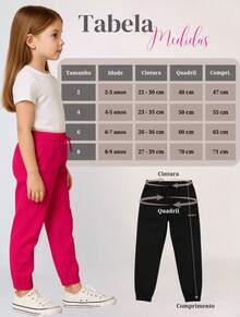 Girls' Jogger Pants With Pocket - Màu Hồng Tươi - Xem 3