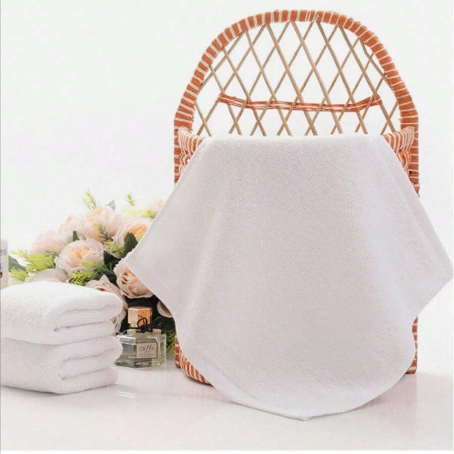 10x Face Washer Wipe Plain Towels Cotton 28x28cm Budget Save White Portable - White - View 1