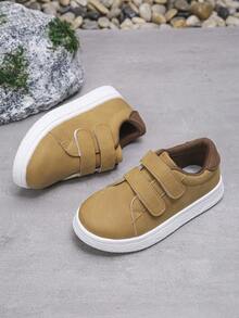 1双休闲户外学生春秋男女儿童魔术贴舒适防滑时尚平底运动鞋 - 黃色 - 查看 5