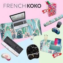 French KOKO Desk, Large Desk Pad Large Mouse Pad Cute Desk Accessories Home Office Essentials XL Desk Desk Pad Keyboard Mouse Desk Pads On Top Of Desks Computer Pink Floral Women Girls - Cute Cactus - 查看 9