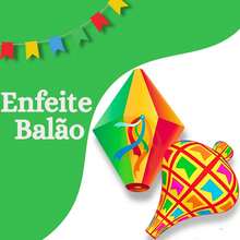 18 Enfeite Mural Balão Festa Junina Decoração Parede Painel - Multicolorido - Visão 2