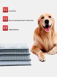 1 Piece Stainless Steel Pet Comb, Cat And Dog Hair Comb, Double-Sided Straight Comb Steel Comb, Suitable For All Types Of Long And Short Hair