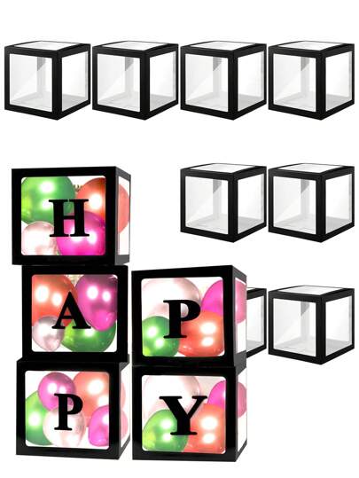 Mini Transparent Letter Box Birthday Wedding Custom Name Balloon Box 1st Birthday Party Decorations /Honey/Sweetheart/Darling,Christmas Decorations Large Transparent Box,Decorations For Holiday Party Decorations, Home Decor, Fireplace Decor, Shower Box