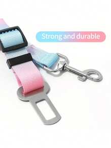 1 Pieza Cinturón de seguridad para mascotas en el auto, Correa retráctil para perro de color degradado, Correa para mascotas estilo arcoíris, Cinturón de seguridad para auto con cojín elástico, Cinturón de seguridad para perro resistente y duradero, Cinturón de seguridad para perro, ¡Haz que tu perro salga! Suministros para perros