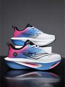 L.S.W.P 男士公路跑鞋,轻便休闲运动鞋 - 网眼材质,防滑耐用鞋底适合跑步、健身房训练 - 春季、夏季、秋季男女通用系带鞋 | 时尚运动设计 | 舒适的织物衬里 - 白藍 - 查看 14