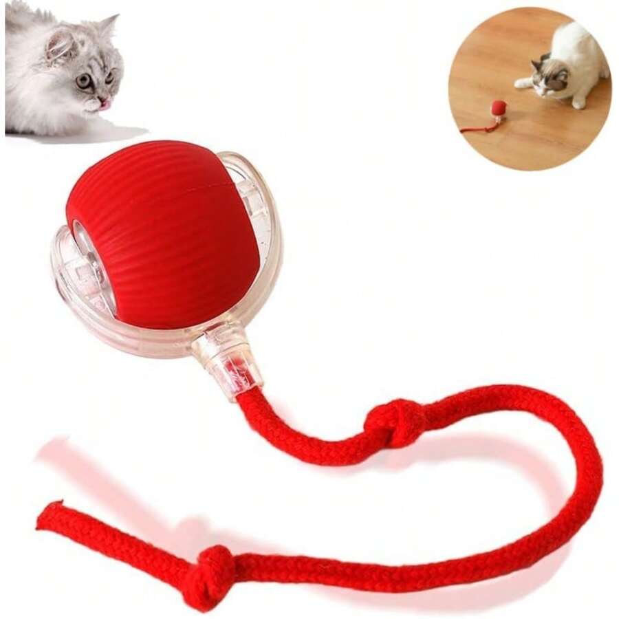 Auto - Rolling Interactive Cat Chase Ball Toy – Durable Indoor Solution For Bored Kittens & Adult Cats, Smart Speedy Tail Design To Simulate Prey Movement, Perfect For Active Play & Stress Relief