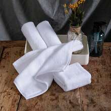 10x Face Washer Wipe Plain Towels Cotton 28x28cm Budget Save White Portable - White - View 2