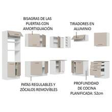 Complete Modular Corner Kitchen Madesa 479cm Agata 01 - White and Cream - View 4