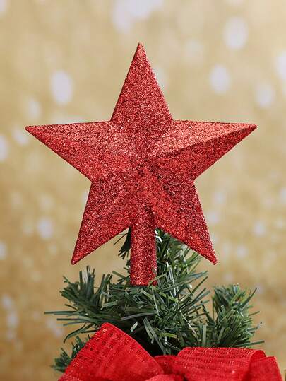 Decorazioni natalizie, stella a cinque punte in plastica glitterata, decorazione per albero di Natale, decorazione per la casa e la stanza, decorazioni natalizie invernali, regali di Natale, decorazioni natalizie per la casa