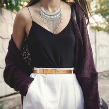 Multicolored Leather Waist Belt With Pin Buckle For Jeans - 橘子 - 查看 8
