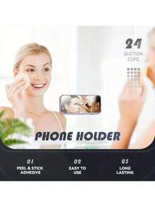 3/5个多用途方形硅胶吸盘手机支架，24孔吸盘，粘性强，1/10/20/30/40/50/60个，适用于各种场景防止手机掉落，用于视频、振动和自拍手机配件 - 彩色 - 查看 8