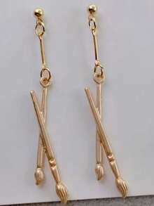 珠宝夸张个性不对称耳环画家画笔调色板滴独特艺术家老师小姐为艺术家 - 彩色 - 查看 3