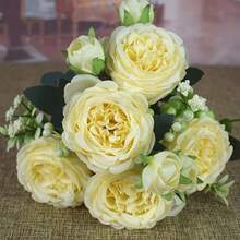 1/2/4/8/12 Packs Peonies Artificial Flowers, Mixed Pink Artificial Peonies, Silk Peonies Flowers Fake Peonies Artificial Flowers Peonies Bouquet For Centerpiece Table Wedding Party Home Decor - 黃色 - 查看 8