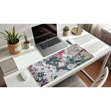 French KOKO Desk, Large Desk Pad Large Mouse Pad Cute Desk Accessories Home Office Essentials XL Desk Desk Pad Keyboard Mouse Desk Pads On Top Of Desks Computer Pink Floral Women Girls - 復古花卉 - 查看 2