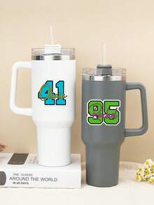 Customized Baseball/Softball Helmet/Bat Stickers, Personalized With Name And Number, Waterproof Vinyl Material, Suitable For Laptops, Phones, Gift Bags, Etc. Also Available: Customized Jersey Number Stickers, Cup Stickers, And Computer Stickers. - Multicolor - View 5