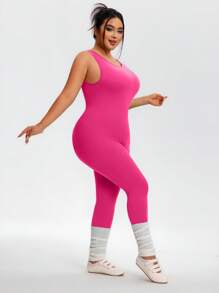 TCVC 大码女式无缝时尚露背 V 型背连体裤，透气舒适深 V 露背紧身衣，高弹力紧身收腹修身连体裤，针织面料亲肤吸湿排汗，欧美街头风格，适合户外散步、购物、旅行、办公室，用途广泛 - 粉色 - 查看 7