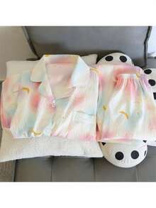 女性用ピーチプリントパジャマセット,2ピース,長袖パンツスーツ,柔らかく快適なパジャマ,家庭用とレジャー用 - KDJ819 ピンクハート - チェックする 12