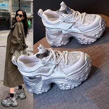Women Wedge Sneakers - 黑色(絨裡) - 查看 1