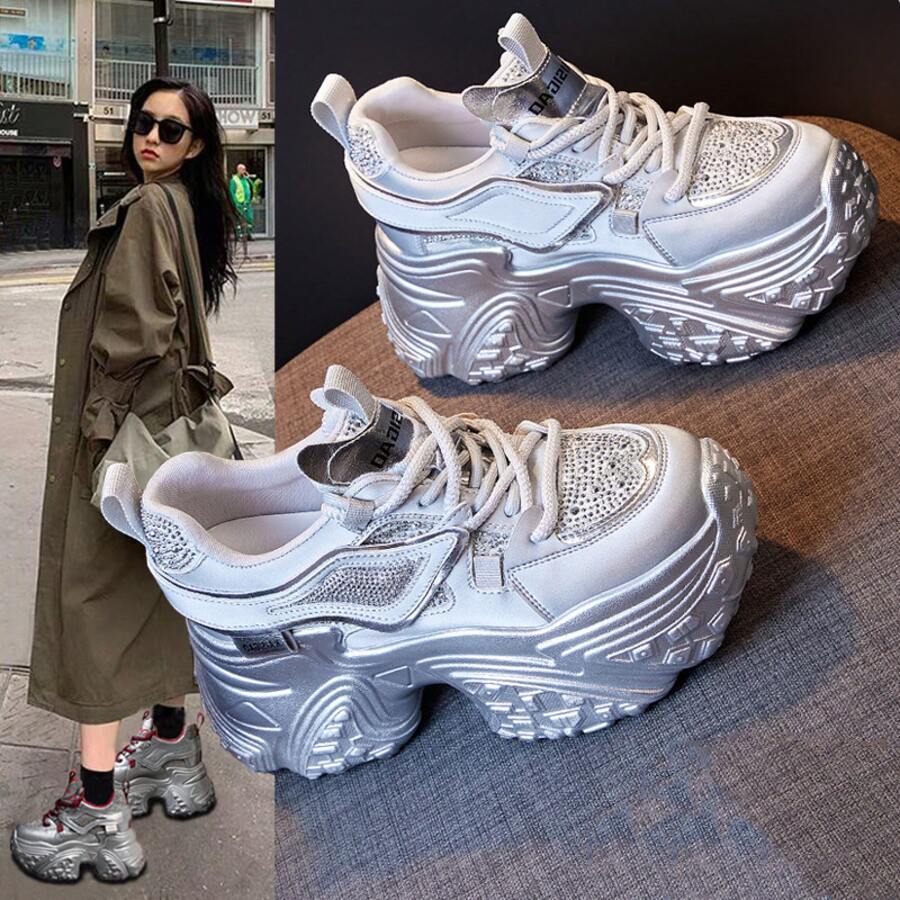 Women Wedge Sneakers - 黑色(絨裡) - 查看 1