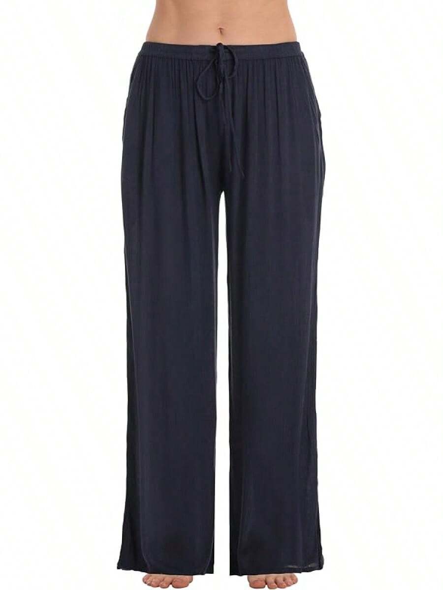 Women's% Rayon Beach Pants – Lightweight Wide Leg Flowy Pants With Pockets