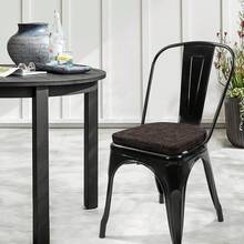 Foam Bar Stool Cushions 4 Pcs, Modern Interwoven Style Magnetic Small Chair Pads Use For Cafe Bistro Stackable Metal Stool (Square, Black-Gray, 4)