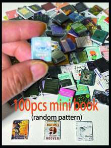 1 Set Anxiety Bookcase Mini Book, (Including 100/70pcs Mini Books) Decorations House Decoration, DIY Craft, Accessories Mini Miniature Model,Suitable As A Holiday Gift, Day; Father's Day; Mother's Day, Thanksgiving; Halloween; Christmas; New Year's Day. - Multicolor - View 12
