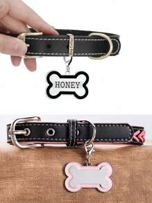 Targhette identificative personalizzate per cani - Targhette per collari di cani e gatti, targhette di identificazione per animali domestici, targhette per cani e gatti, targhette con nome per cani e gatti, targhette grandi per cani, targhette per cani vuote (a forma di osso grande: rosso, rosa, blu, nero, verde) L4,5cm*L3cm