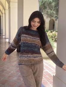 EMERY ROSE Women Fall Casual Minimalist Sweater For Everyday Wear - Multicolor - View 3