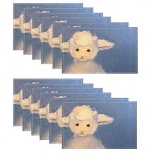 1/4/6/8/12 Stück bedruckte waschbare Tischsets aus Leinen, Oberflächenschutzmatten, Tischsets für Innen und Außen, geeignet für Feierlichkeiten, Küchen- und Esszimmerdekoration