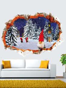 1 Stück Wandaufkleber Weihnachtsmann auf dem Weg, PVC Aufkleber Material, abnehmbar, selbstklebend, leicht abzulösen, geeignet für Wanddekoration, Hintergrund, Wohnzimmer, Schlafzimmer, Heimdekoration, selbstklebender Wandaufkleber, Feiertags-Dekoration, Geburtstag, Abschluss, Weihnachten, Weihnachtsbaum, Geschenk, Dekoration, Thanksgiving, Hochzeit, Herbst, Geburtstag, Geschenke, Party-Zubehör, Innenraum, Feiertage, Festivaldekor